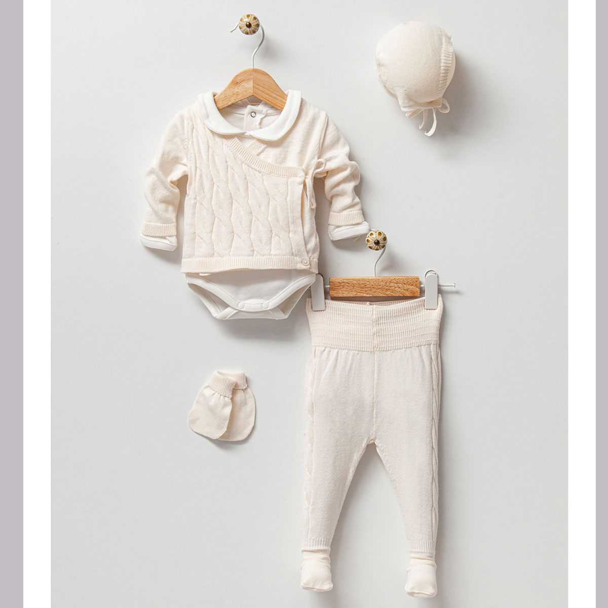 5-teiliges Set mit geflochtenem Muster