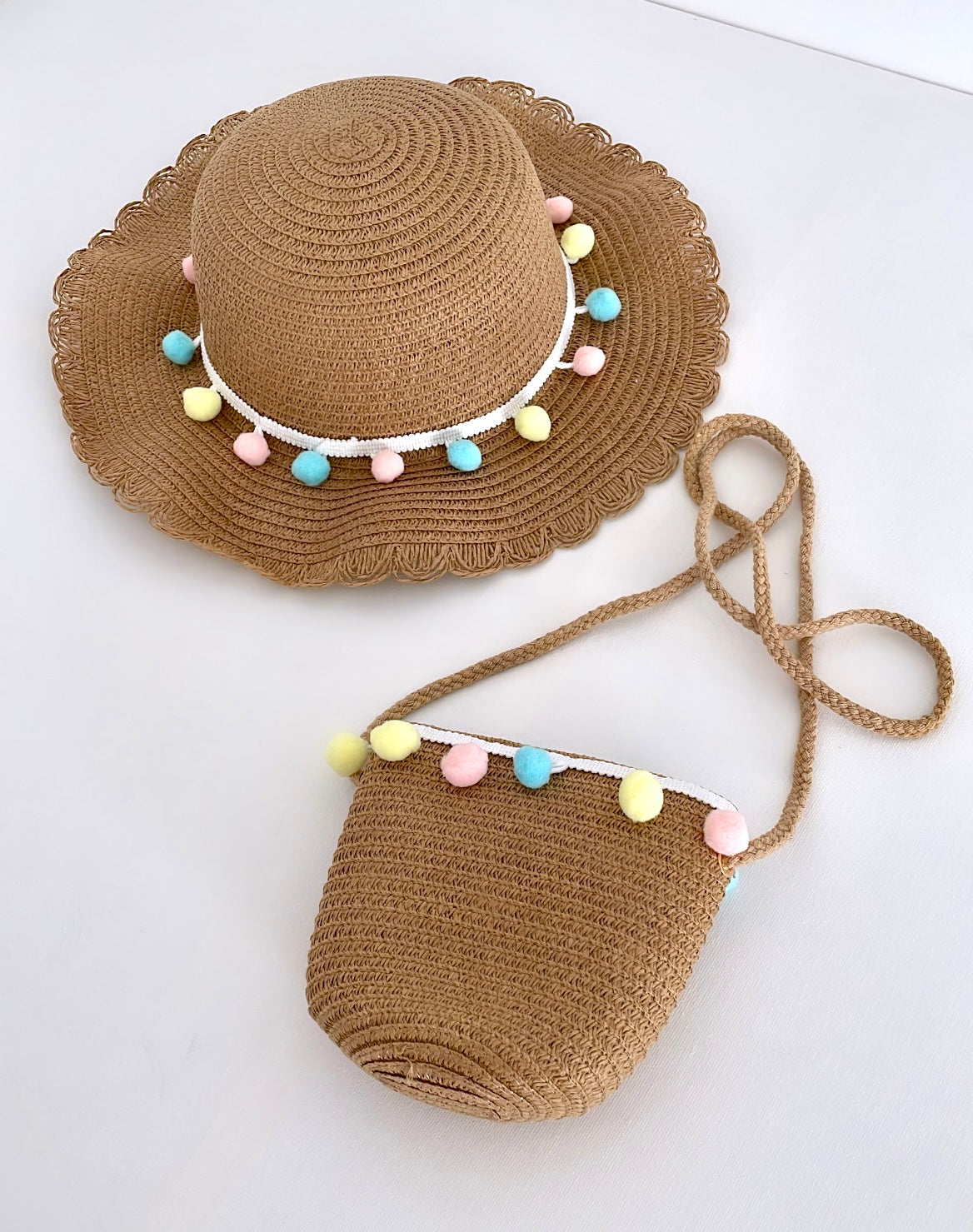 Sommerhut mit Tasche für Mädchen