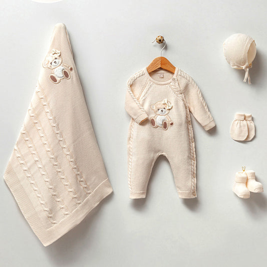Baby Newborn 5-teiliges Set mit Teddymuster