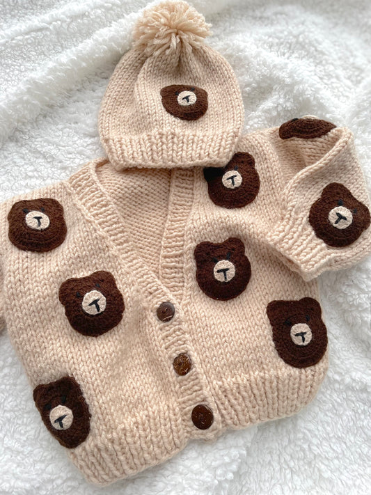Teddy Cardigan mit Mütze