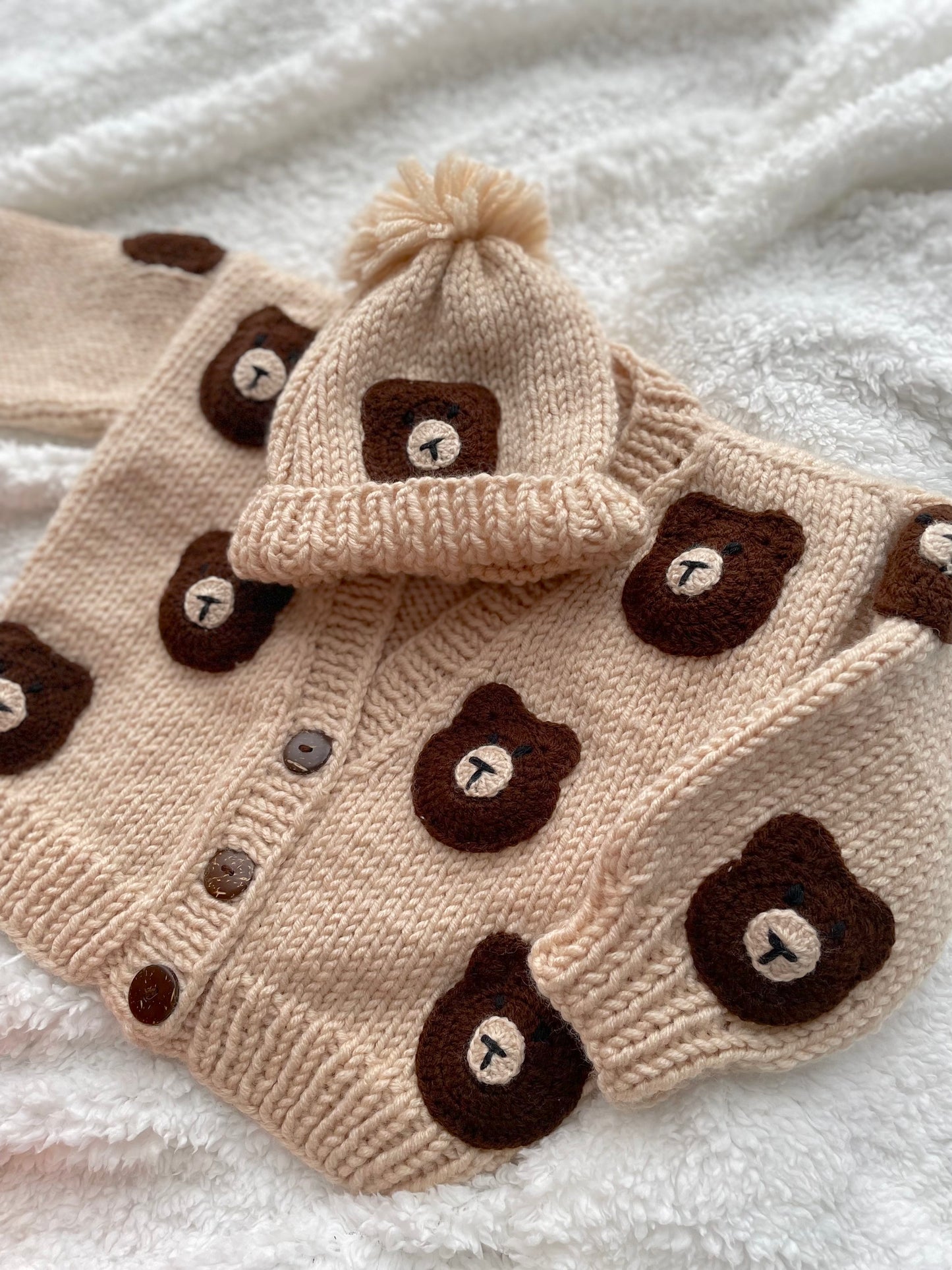 Teddy Cardigan mit Mütze